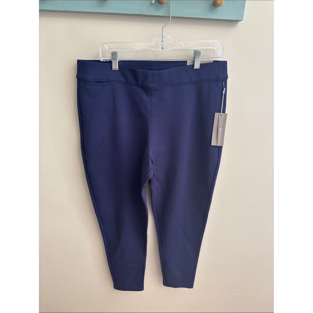 NEW soft surroundings pull on leggings navy size PXL
